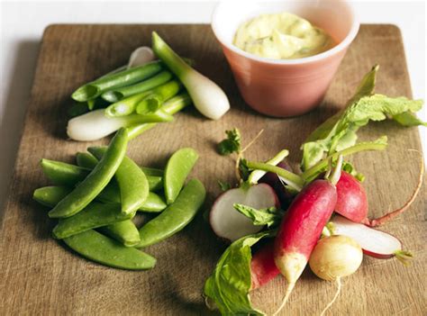 Pea shoot, radish and spring onion salad with herb mayonnaise | The ...