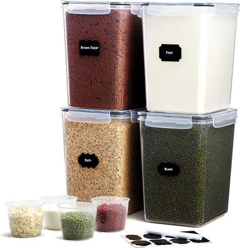 Lifewit Large Food Storage Containers 5.2L/175oz 4PCS with Lids ...