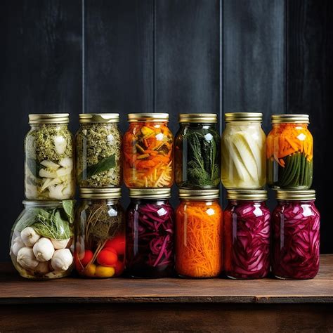 Premium Photo | Fermented vegetables in jars