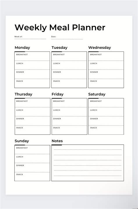Day to Day meal Plan,Weekly Meal Planner,Meal planning Template,Meal ...