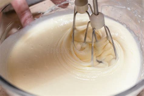 Mixing the Ingredients of Biscuit Dough with an Electric Mixer Stock ...