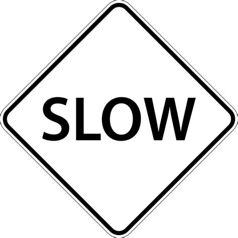 Slow Sign On White Background 11449343 Vector Art at Vecteezy