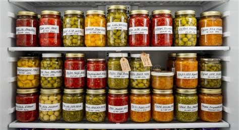 Home Canned Goods Storage a Refrigerator Shelf Stocked with Numerous ...
