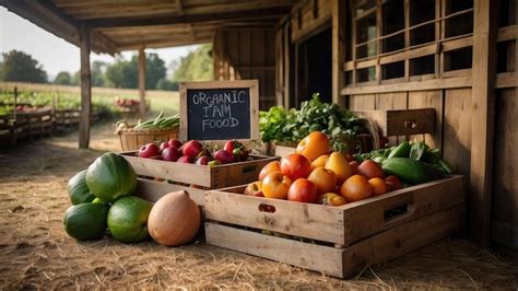 Fresh produce at a rustic farm stand | Premium AI-generated image