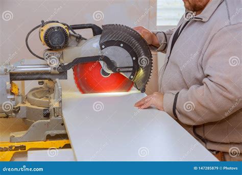 Electro Saw for Cutting Wooden Laminated Shelves Stock Image - Image of ...