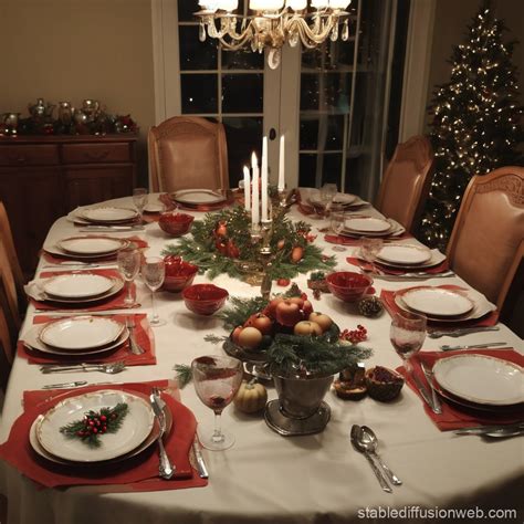 Holiday Table Setting | Stable Diffusion Online