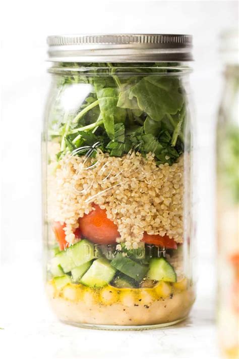 Chickpea &amp; Quinoa Mason Jar Salad - Simply Quinoa