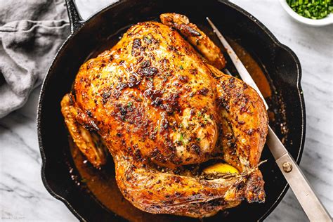 Roasted Chicken Recipe with Garlic Herb Butter – Whole Roast Chicken ...