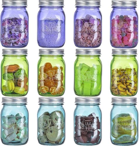 Amazon.com: Claplante 12 Pack Mason Jars, 16oz Regular-Mouth Glass ...