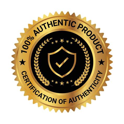 Certification of Authenticity Badge, 100 PercentOriginal Product Stamp ...