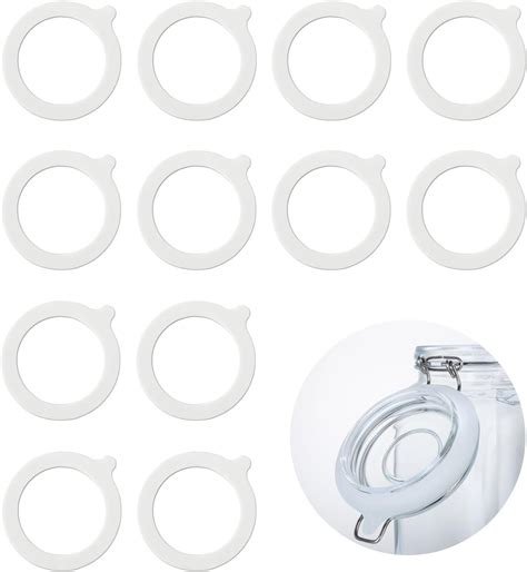 12 Pcs Silicone Jar Seals - Clear Reusable Airtight and Leakproof Jar ...