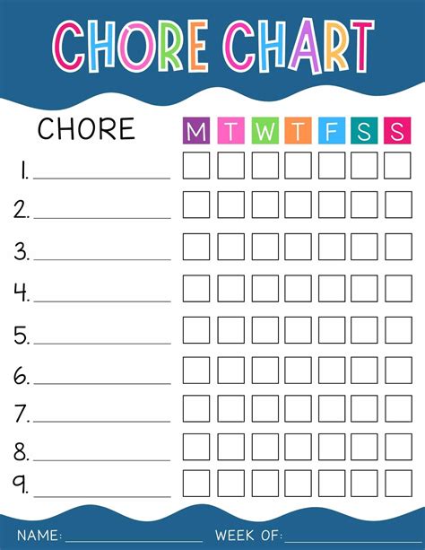 Printable Chore Chart Templates: 20 Free Chore Chart Ideas for Kids