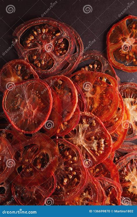 Crispy Dehydrated Tomato Slices Stock Photo - Image of crisp ...