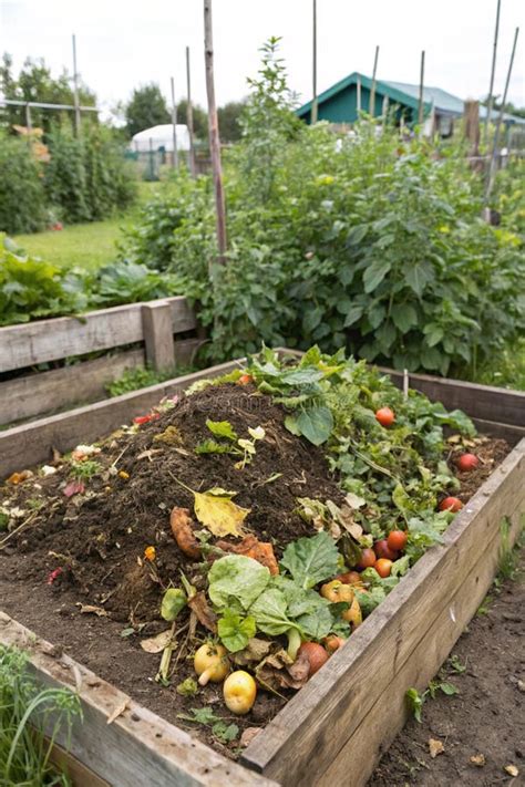 Compost pile in the garden stock illustration. Illustration of ...