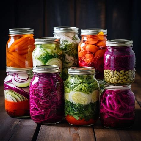 Premium Photo | Fermented vegetables in jars