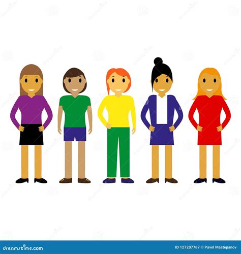 Cartoon different people stock vector. Illustration of fashion - 127207787