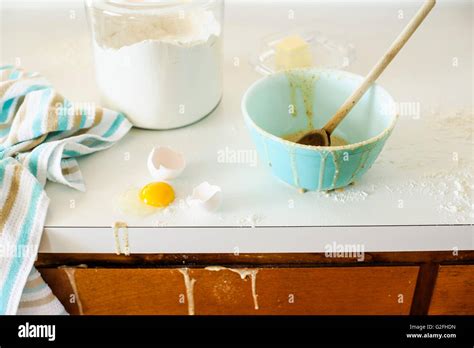 Messy Kitchen Counter Stock Photo - Alamy