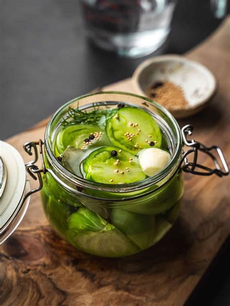 Pickled Green Tomatoes - Urban Farm and Kitchen