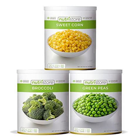 Nutristore Freeze Dried Vegetable Variety 3-Pack | Vegetables for ...