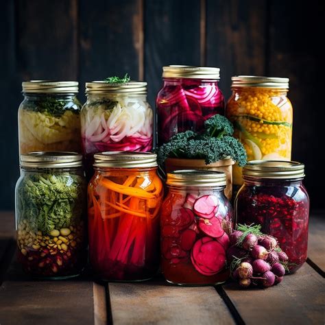 Premium Photo | Fermented vegetables in jars