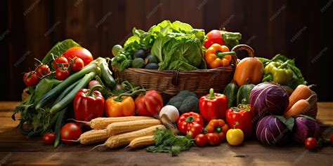 Premium AI Image | bountiful harvest with baskets overflowing with ...