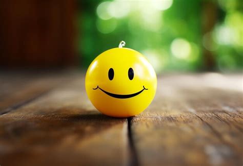 Premium Photo | Photo of smiley face ball on yellow background