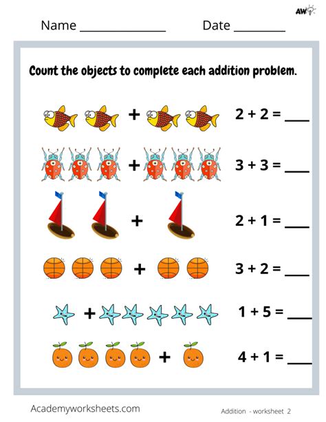 Adding With Pictures Worksheets Free Kindergarten Picture Addition