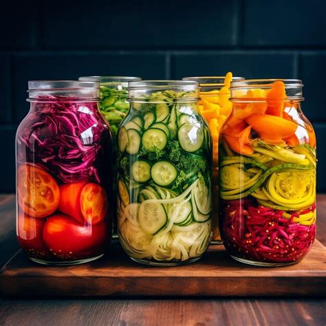 Premium Photo | Fermented vegetables in jars