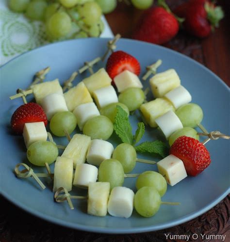 Fruit and Cheese Skewers | Yummy O Yummy