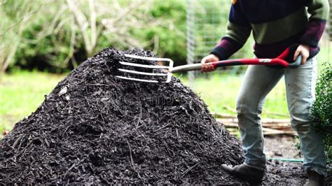 Turning a Soil Food Web Compost Pile in Australia Stock Footage - Video ...