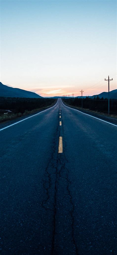 Wallpaper Morning, road, power lines, mountains 3840x2160 UHD 4K ...