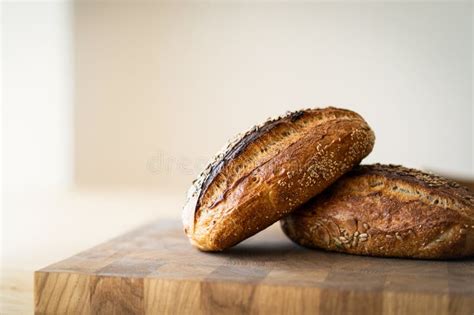 Freshly Baked Sourdough Bread with Seeds Stock Image - Image of healthy ...