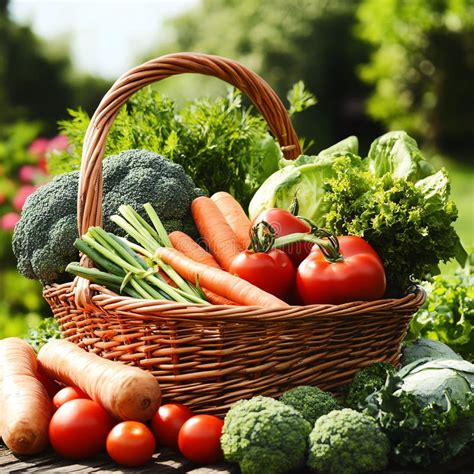 Fresh Organic Vegetables in Rustic Basket Healthy Eating Garden Harvest ...