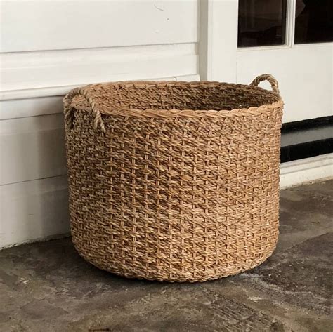 Wicker Banana Leaf Floor Basket | Floor baskets, Wicker baskets storage ...