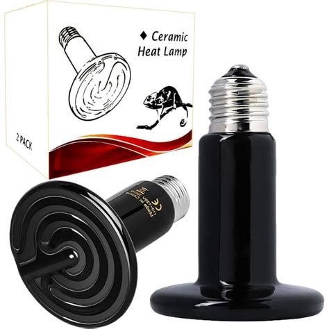 HeeHom 50W Ceramic Heat Emitter, Reptile Heat Lamp Bulbs, No Light ...