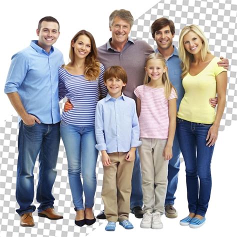 Full length portrait of a cheerful young family transparent background ...
