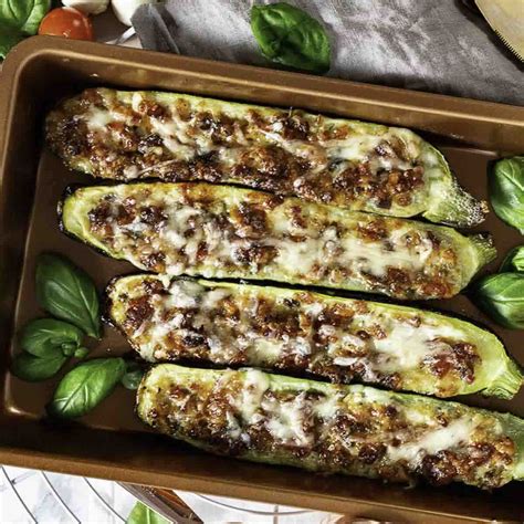 Stuffed Zucchini Boats Recipe - Tiny Batch Cooking