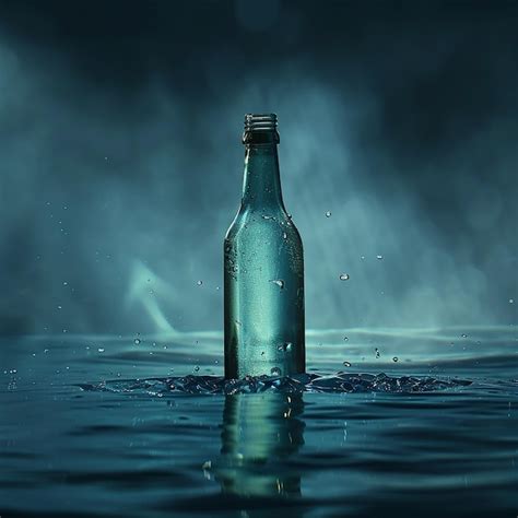 A Bottle Floating in Water Stylish Design | Premium AI-generated image