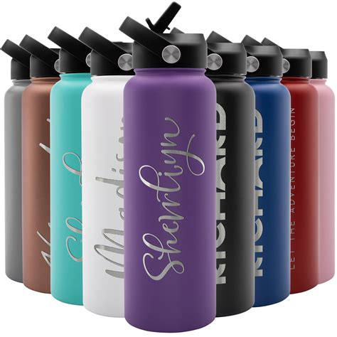 Personalized Water Bottle w/Straw Lid, 40 oz | Custom Stainless Steel ...