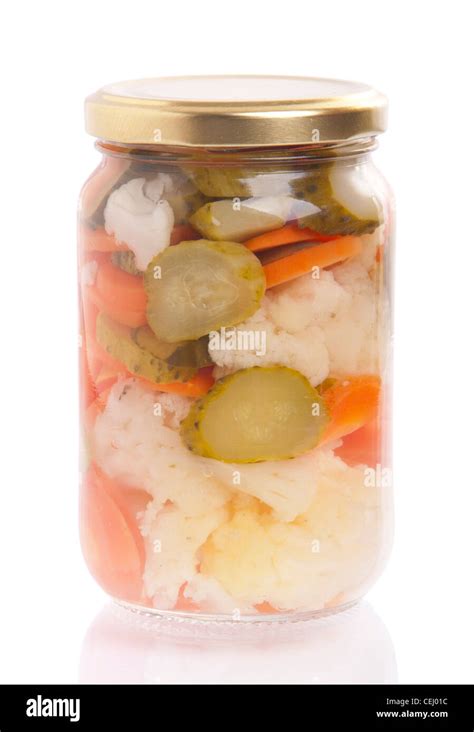 jar of homemade pickles isolated on white background Stock Photo - Alamy