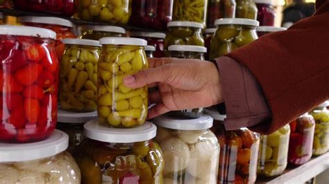 Canned fruits and vegetables in glass jars 43852296 Stock Video at Vecteezy