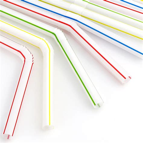 Amazon.com: 200 Bendable Disposable Drinking Straws - Flexible Straws ...