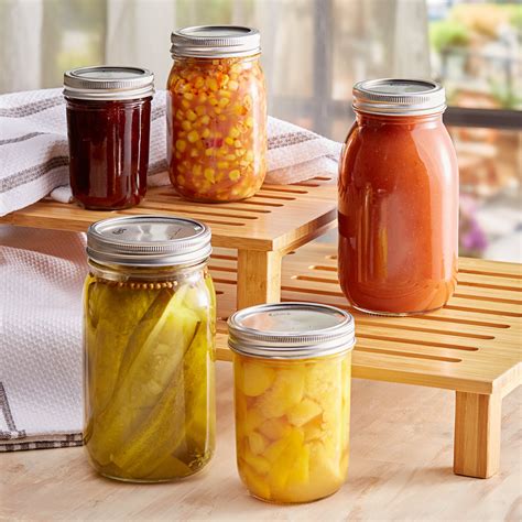 Choice 8 oz. Half-Pint Regular Mouth Glass Canning / Mason Jar with ...