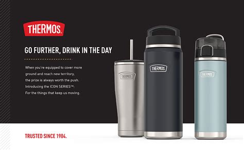 THERMOS, ICON Series, Stainless Steel Water Bottle w/Spout, Granite ...