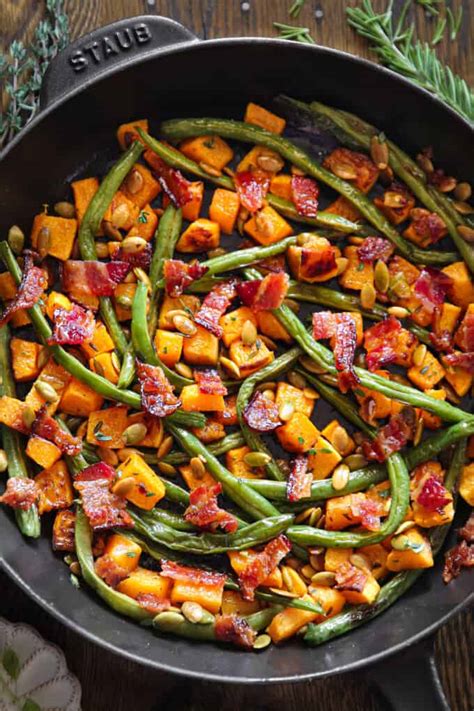 Thanksgiving Roasted Veggies (Green Beans and Butternut Squash) with ...