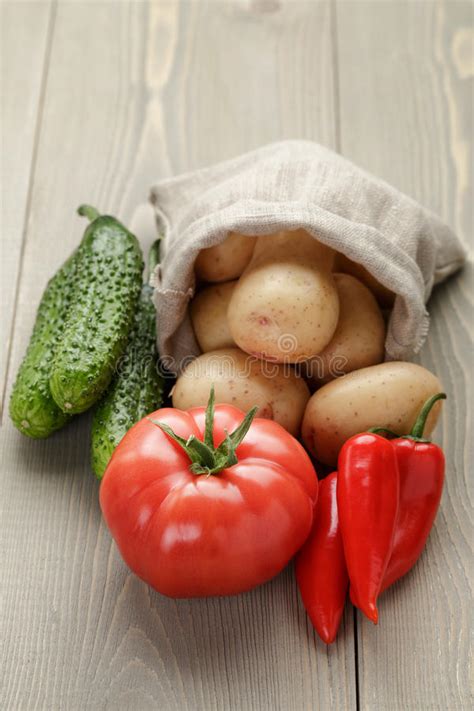 Freshly Harvested Organic Vegetables on Wooden Stock Image - Image of ...
