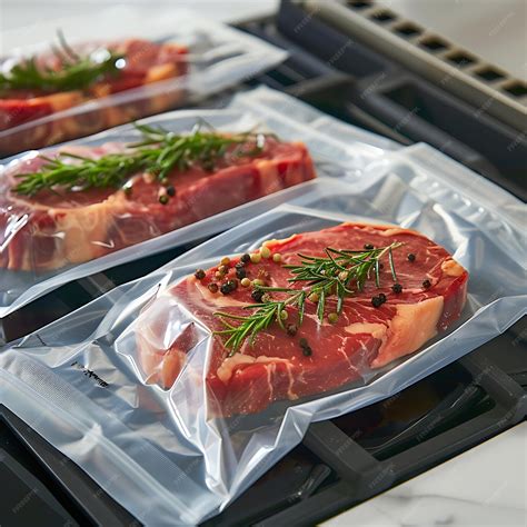Sealed Fresh Vacuum Packs of Juicy Steaks | Premium AI-generated image