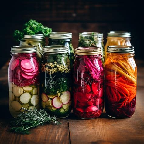 Premium Photo | Fermented vegetables in jars