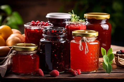 Premium Photo | Homemade jams and preserves displayed in charming glass ...