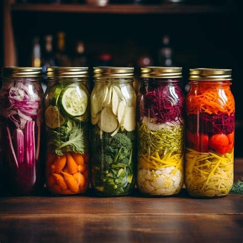 Premium Photo | Fermented vegetables in jars